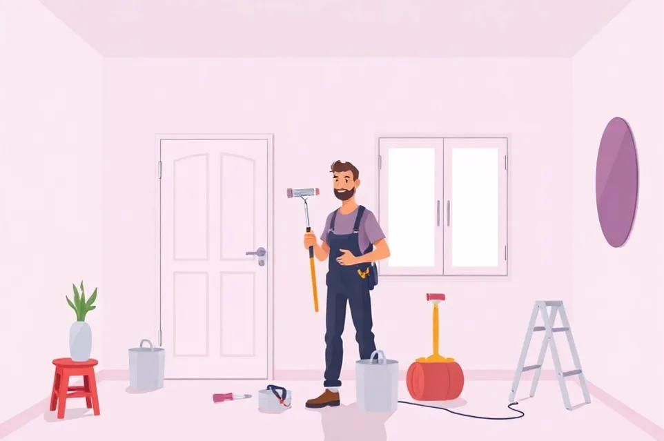 Intérieur rénové après travaux de peinture à Beaumont